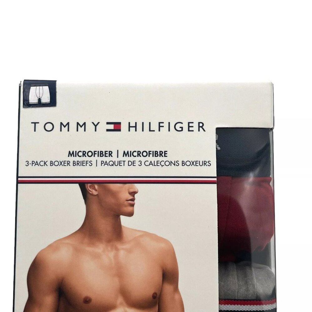 Tommy Hilfiger Mens Boxer Briefs Size XL-XXL Microfiber Underwear Multic- 3 Pack - Picture 8 of 9